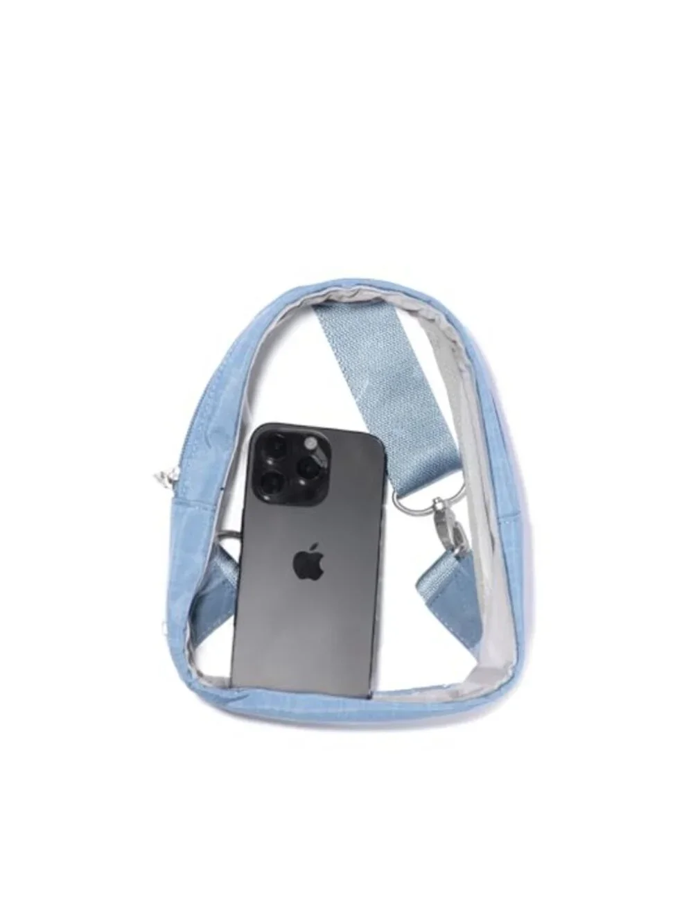 Clear Sling Crossbody Bag Water-Resistant Adjustable Stadium Bag Nylon